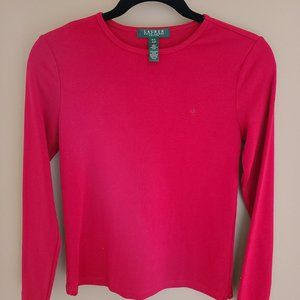 Ralph Lauren Long Sleeve Red Top - Small Petite